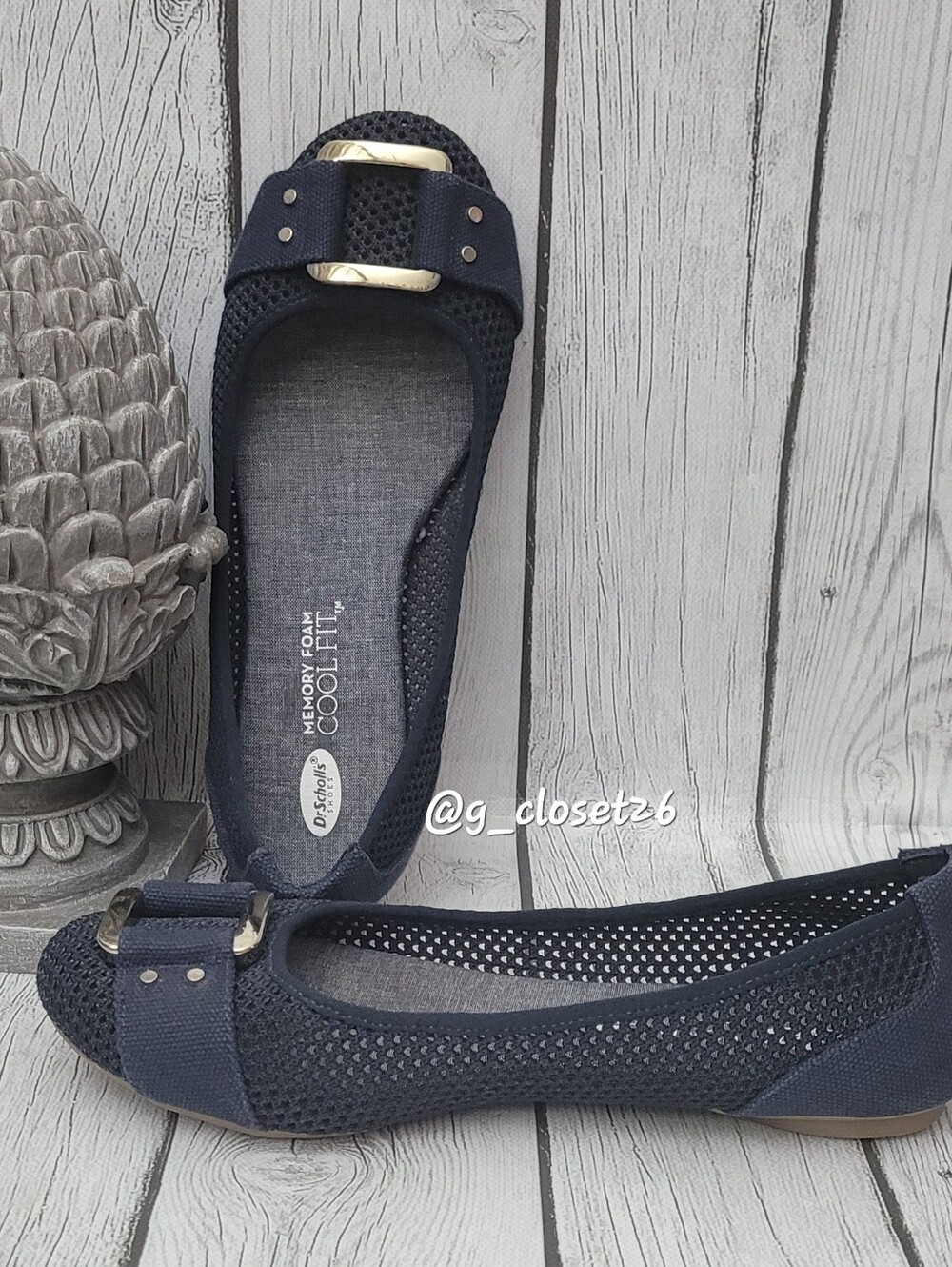 Dr. Scholl's Navy Memory Foam Cool Fit Ballet Flats